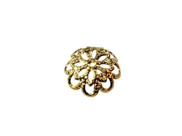 Perlkappe Pracht Perlkappen 14mm gold