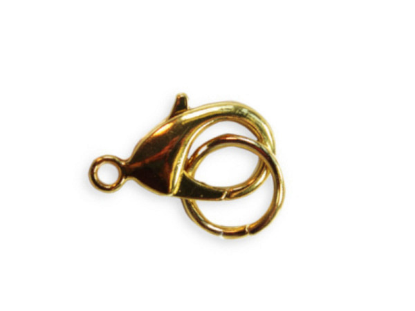 Verschlüsse Karabiner 27mm Eigenabpackung 1Stk. goldfarben mit Ring