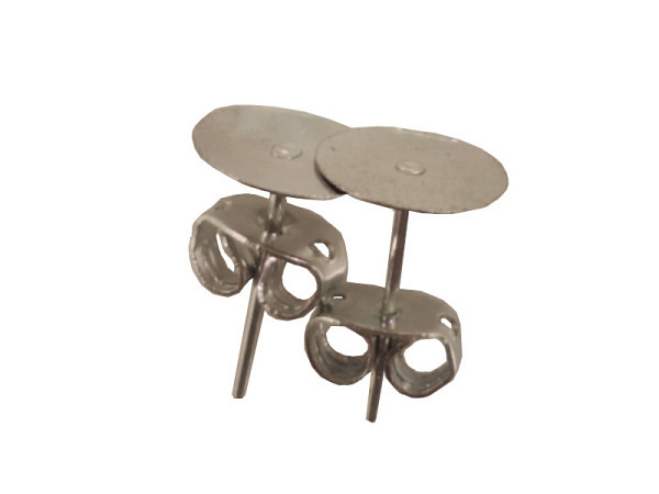 Ohrhaken Pracht Ohrstecker flach 8mm 2Stk. platinfarben