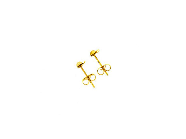 Ohrhaken Pracht Goldfarbig Kugel-Ohrstecker mit Oese