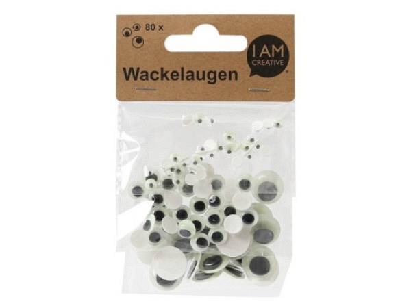 Wackelaugen I am creative nachtleuchtend 3er Set 80Stk