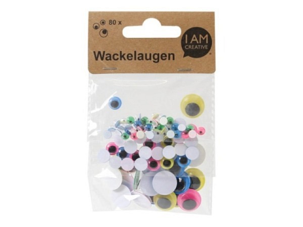 Wackelaugen I am creative Neon 3er Set 80Stk