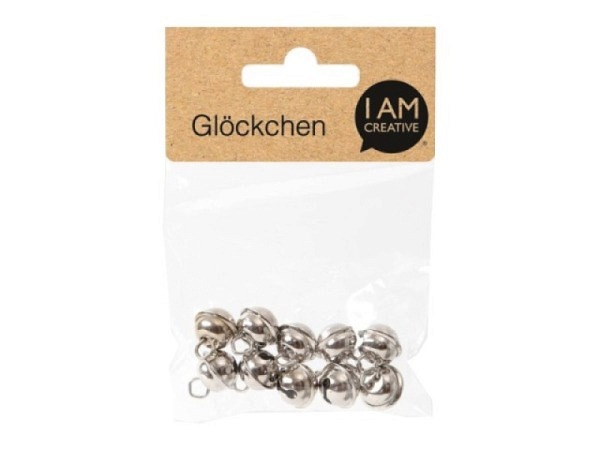 Glöckchen I am creative silber 11mm 10Stk