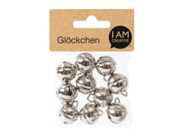 Glöckchen I am creative silber 19mm 10Stk