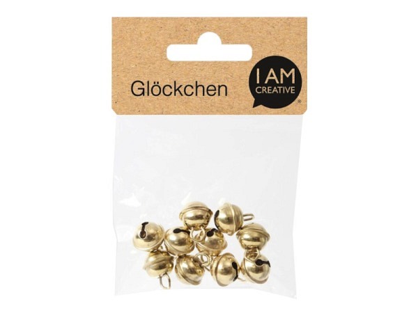 Glöckchen I am creative gold 11mm 10Stk