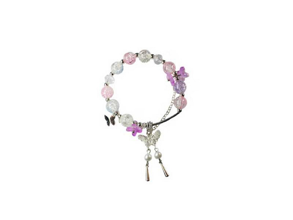Armband Pracht Glasperlen Schmetterling Rosa