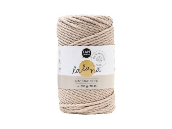 Makramee I am creative Lalana Knüpfgarn beige 3mm, 90m