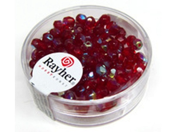 Glasperlen Rayher Schliffperle Rubin