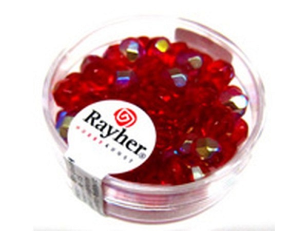 Glasperlen Rayher Schliffperle Rubin