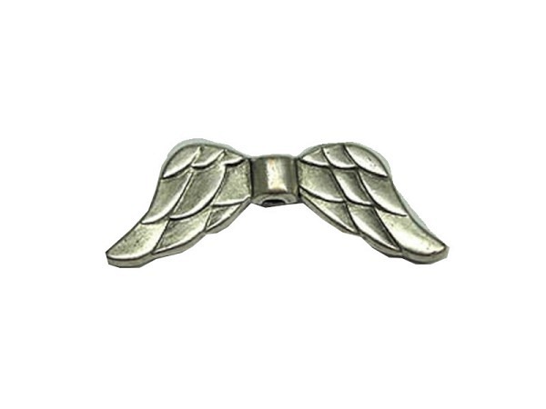 Metallperlen Bastelpeter Engelflügel doppelt 11x31mm Silber