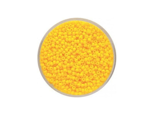 Rocailles Pracht Perlen 2,6mm gelb matt mit silbereinzug<br>