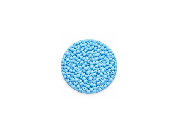 Rocailles Pracht Perlen 2,6mm hellblau matt mit silbereinzug
