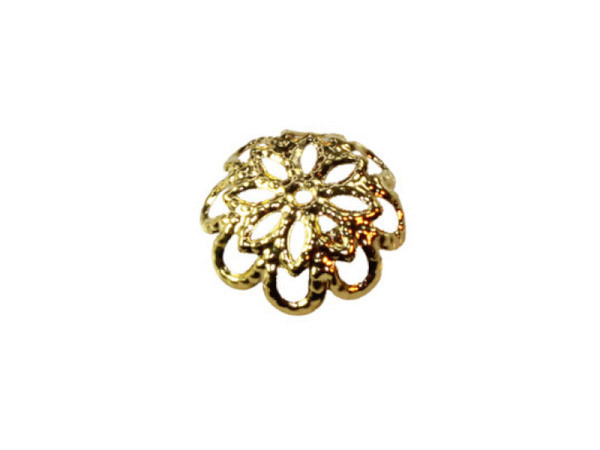 Perlkappe Pracht Perlkappen 12mm gold