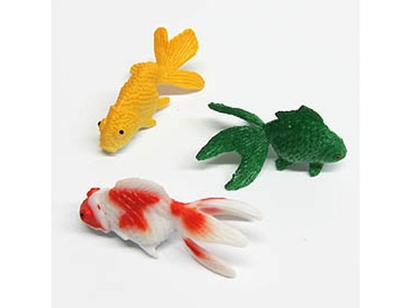 Miniatur Tierfiguren Gummi-Goldfisch assortiert