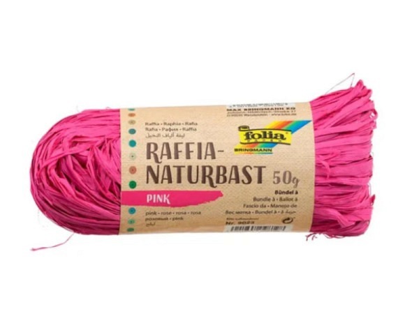 Bast Folia Raffia Naturbast 50g matt Pink