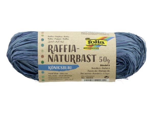 Bast Folia Raffia Naturbast 50g matt Königsblau