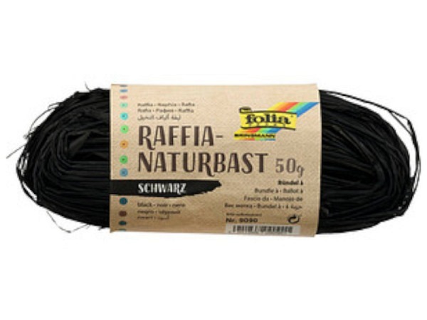 Bast Folia Raffia Naturbast 50g matt Schwarz