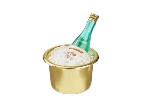 Miniatur Küche Sektkühler mit Flasche 
