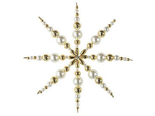Perlenset Pracht weiss-goldfarben Stecken