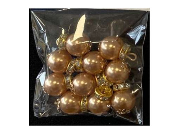 Miniatur Deko Mini Christbaumkugeln champagner