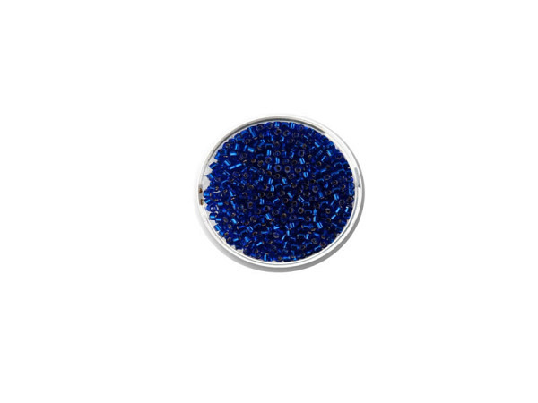 Rocailles Pracht Delica Beads 2mm darkblue Silbereinzug