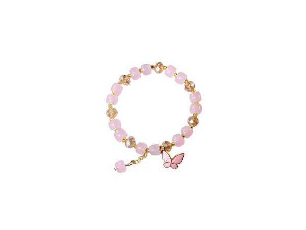 Armband Pracht Glasperlen Schmetterling Hellrosa