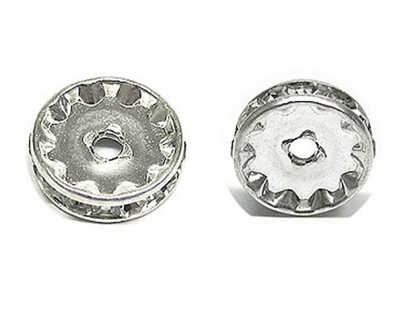 Metallperlen Pracht Strassronden silber