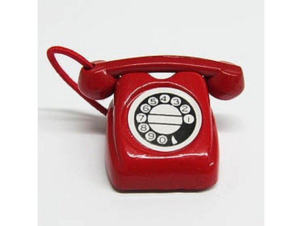 Miniatur Deko Telefon rot 35mm