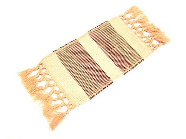 Miniatur Deko Teppich Baumwolle gewoben 10x16cm beige