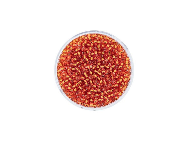 Rocailles Pracht Perlen 2,6mm orange mit Silbereinzug