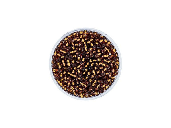 Rocailles Pracht Perlen 2,6mm topas mit Silbereinzug