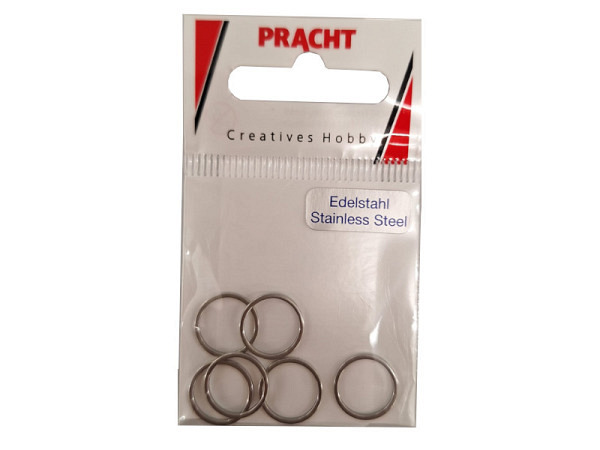 Metallringe Pracht Edelstahl Ringe 12mm 6Stk. silberfarben