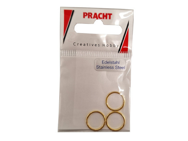 Metallringe Pracht Edelstahl Ringe 12mm 3Stk. goldfarben