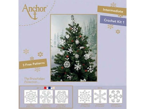 Häkelset Anchor Schneesterne Kit