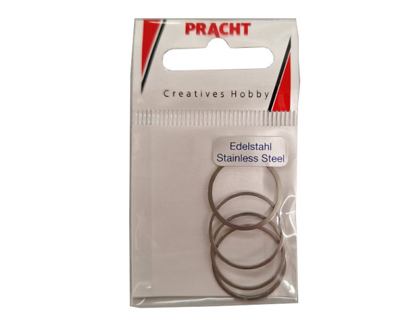 Metallringe Pracht Edelstahl Ringe 20mm 4Stk. silberfarben