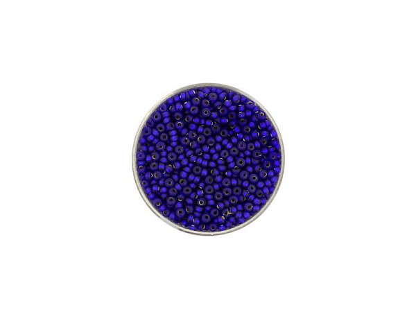 Rocailles Pracht Perlen 2,6mm blau matt mit silbereinzug