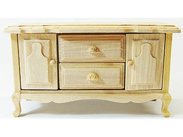 Miniatur Möbel Sideboard 4Tx12Bx7cm natur