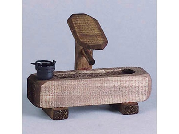Miniatur Garten Brunnen 8cm gebeizt