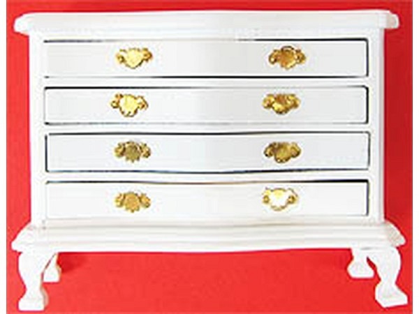 Miniatur Möbel Kommode mit Schubladen, weiss 100x90mm