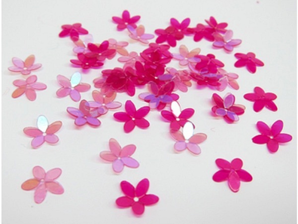 Blumenpailletten Pracht Blümchen Pailletten 10mm pink