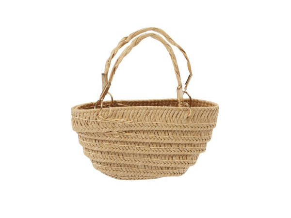 Miniatur Accessoires Tasche 5x2x3cm natur, geflochten