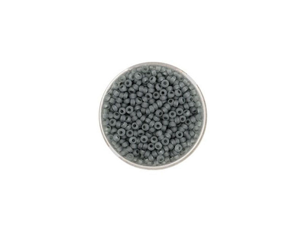 Rocailles Pracht Perlen 2,6mm grau matt mit silbereinzug