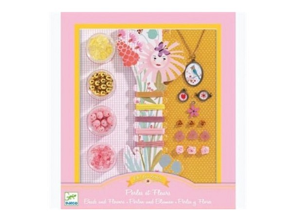 Schmuckset Djeco Perlen und Blumen
