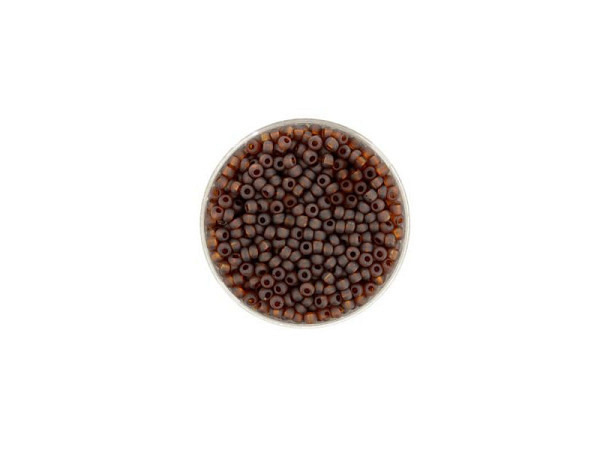 Rocailles Pracht Perlen 2,6mm dunkelbraun matt mit silbereinzug