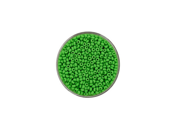 Rocailles Pracht Perlen 2,6mm grün matt mit silbereinzug