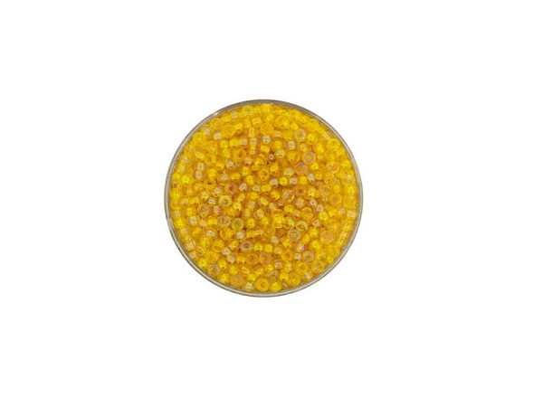 Rocailles Pracht Perlen 2,6mm gelb rainbow