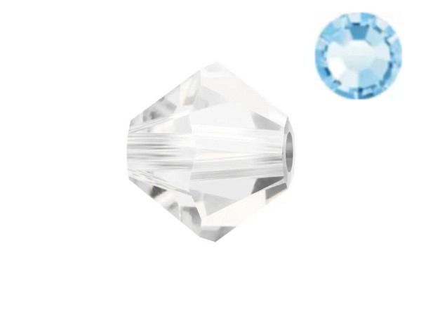 Glasperlen Preciosa Doppelkegel 4mm aquamarine 30 Stk.
