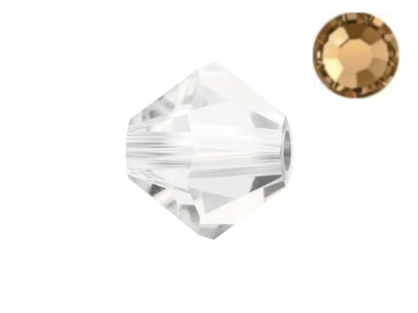 Glasperlen Preciosa Doppelkegel 4mm smoked topaz 30 Stk.