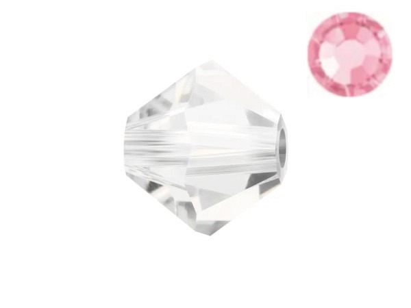 Glasperlen Preciosa Doppelkegel 4mm rose 30 Stk.