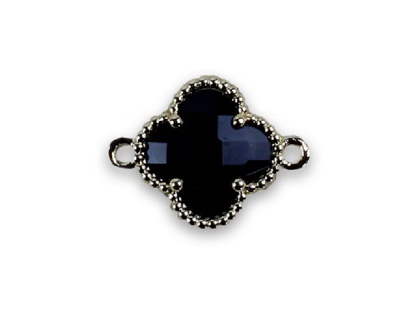 Metallperlen Pracht Verbinder Blume schwarz, 11mm, 2Stk